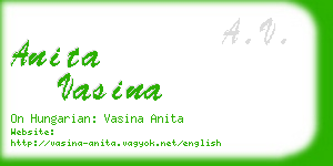anita vasina business card